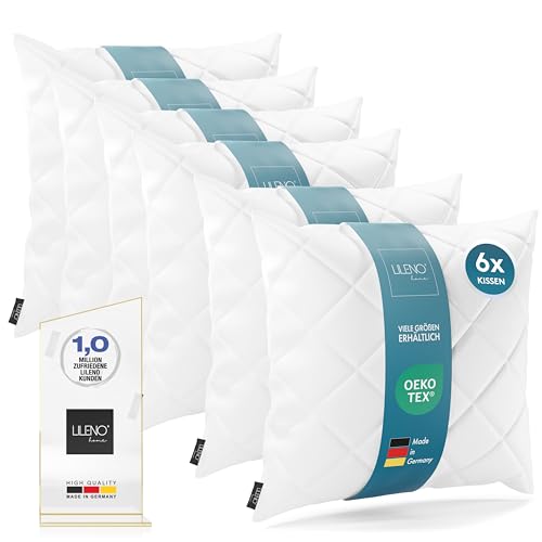 LILENO HOME 6er Set Kissenfüllung 40 x 40 cm - 95°C waschbares Innenkissen geeignet für Allergiker - Polyester Kisseninlet als Couchkissen, Sofa Kissen, Cocktailkissen und Kopfkissen von LILENO HOME