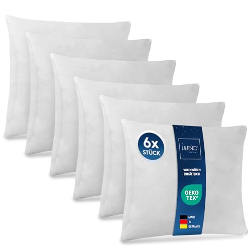LILENO HOME 6er Set Kissenfüllung 80x80 cm - 40°C waschbares Innenkissen geeignet für Allergiker - Polyester Kisseninlet als Couchkissen, Sofa Kissen, Cocktailkissen und Kopfkissen LILENO HOME 6er Set Kissenfüllung 80x80 cm - 40°C waschbares Innenkissen geeignet für Allergiker - Polyester Kisseninlet als Couchkissen, Sofa Kissen, Cocktailkissen und Kopfkissen von LILENO HOME