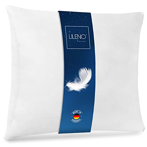 LILENO HOME Federkissen 40x40 cm [1er Set] - Kissen 40 x 40 cm aus Federn als Kopfkissen, Schlafkissen u. Bettkissen perfekt für Allergiker und Kinder - Federkernkissen mit je 300 g von LILENO HOME