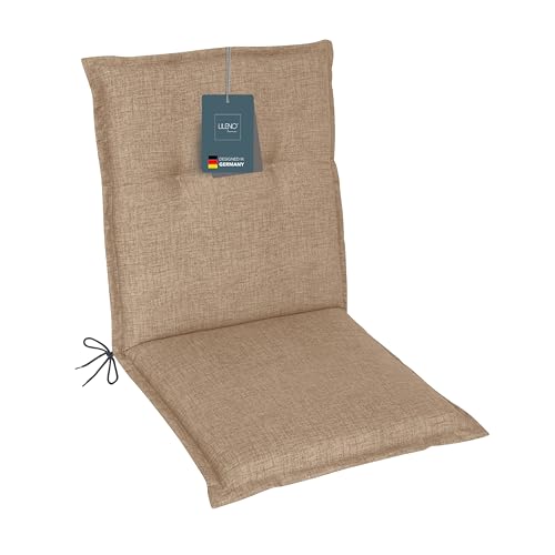 LILENO HOME Gartenstuhl Auflagen als [1er Set - Niedriglehner] in Hellbraun - Bequeme Liegen als Sitzauflagen für Gartenmöbel - Stuhlkissen für Gartenstühle und Klappstühle von LILENO HOME