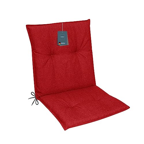LILENO HOME Gartenstuhl Auflagen als [1er Set - Niedriglehner] in Rot - Bequeme Liegen als Sitzauflagen für Gartenmöbel - Stuhlkissen für Gartenstühle und Klappstühle MAR von LILENO HOME