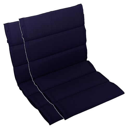 LILENO HOME Gartenstuhl Auflagen als [2er Set - Niedriglehner] in Dunkelblau - Bequeme Liegen als Sitzauflagen für Gartenmöbel - Stuhlkissen für Gartenstühle und Klappstühle von LILENO HOME