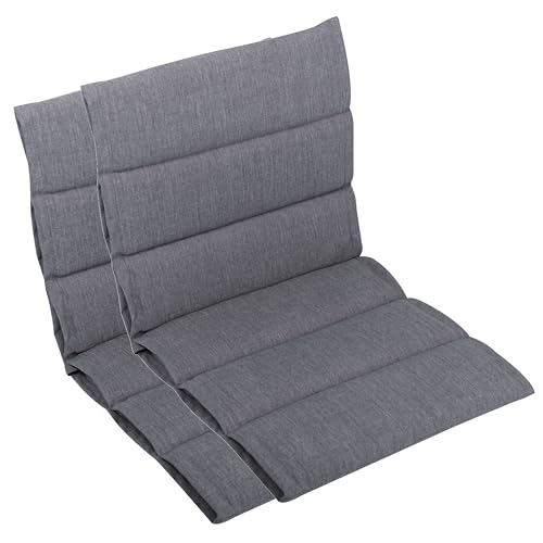 LILENO HOME Gartenstuhl Auflagen als [2er Set - Niedriglehner] in Grau - Bequeme Liegen als Sitzauflagen für Gartenmöbel - Stuhlkissen für Gartenstühle und Klappstühle von LILENO HOME