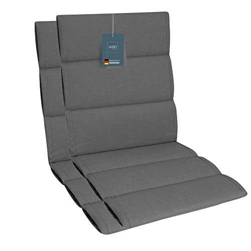 LILENO HOME Gartenstuhl Auflagen als [2er Set - Niedriglehner] in Stone - Bequeme Liegen als Sitzauflagen für Gartenmöbel - Stuhlkissen für Gartenstühle und Klappstühle von LILENO HOME