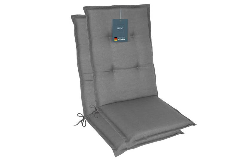LILENO HOME Hochlehnerauflage Gartenstuhl Auflage, bequeme Sitzauflage für Gartenmöbel, Stuhlkissen, (2 St., 2er Set), Polsterauflage Uni Mittelgrau, Sitzpolster für Klappstühle von LILENO HOME