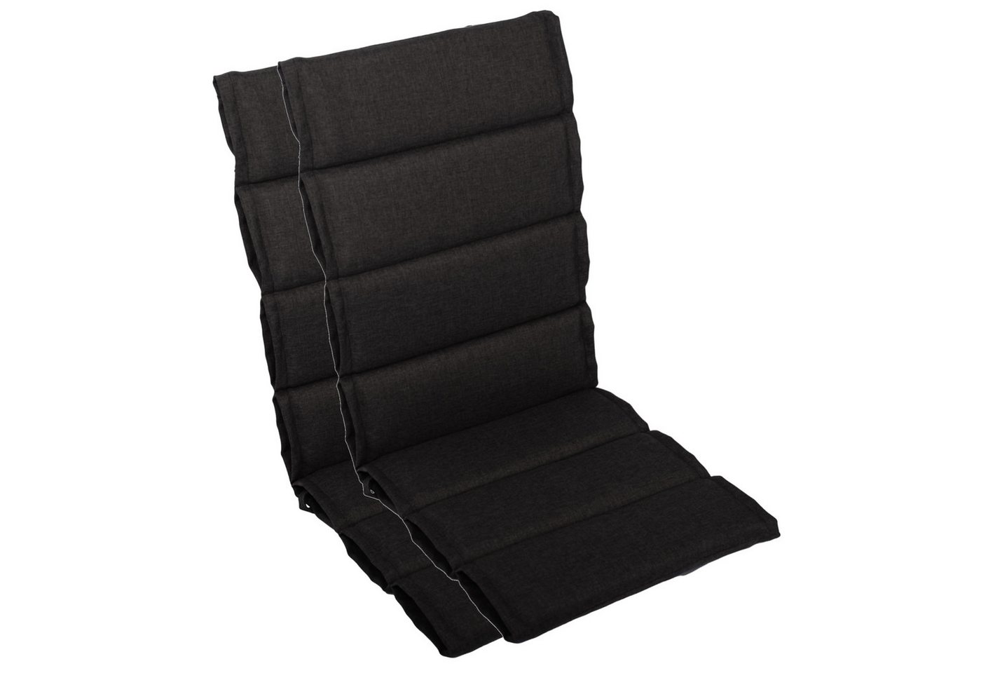 LILENO HOME Hochlehnerauflage bequeme Sitzauflage für Gartenmöbel, Stuhlkissen für Klappstühle, (2 St., 2er Set), 2er Set Polsterauflage in Anthrazit, Sitzpolster waschbar von LILENO HOME