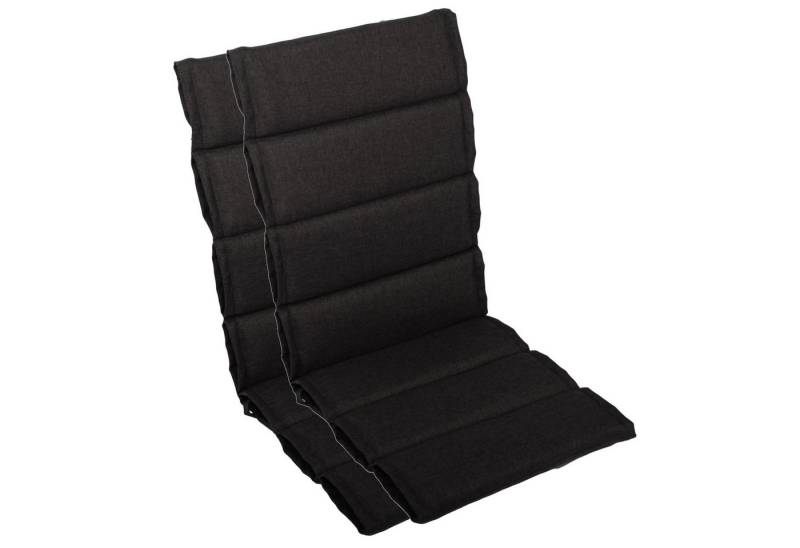 LILENO HOME Hochlehnerauflage bequeme Sitzauflage für Gartenmöbel, Stuhlkissen für Klappstühle, (2 St., 2er Set), 2er Set Polsterauflage in Anthrazit, Sitzpolster waschbar von LILENO HOME