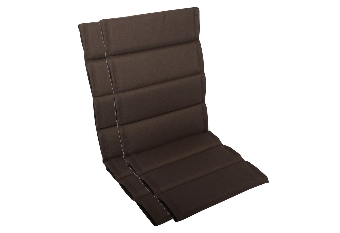 LILENO HOME Hochlehnerauflage bequeme Sitzauflage für Gartenmöbel, Stuhlkissen für Klappstühle, (2 St., 2er Set), 2er Set Polsterauflage in Braun, Sitzpolster waschbar von LILENO HOME