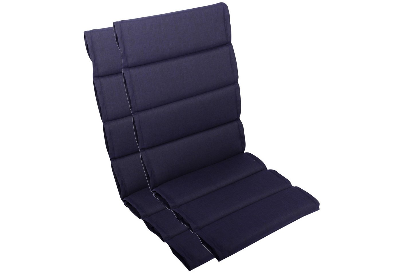 LILENO HOME Hochlehnerauflage bequeme Sitzauflage für Gartenmöbel, Stuhlkissen für Klappstühle, (2 St., 2er Set), 2er Set Polsterauflage in Dunkelblau, Sitzpolster waschbar von LILENO HOME