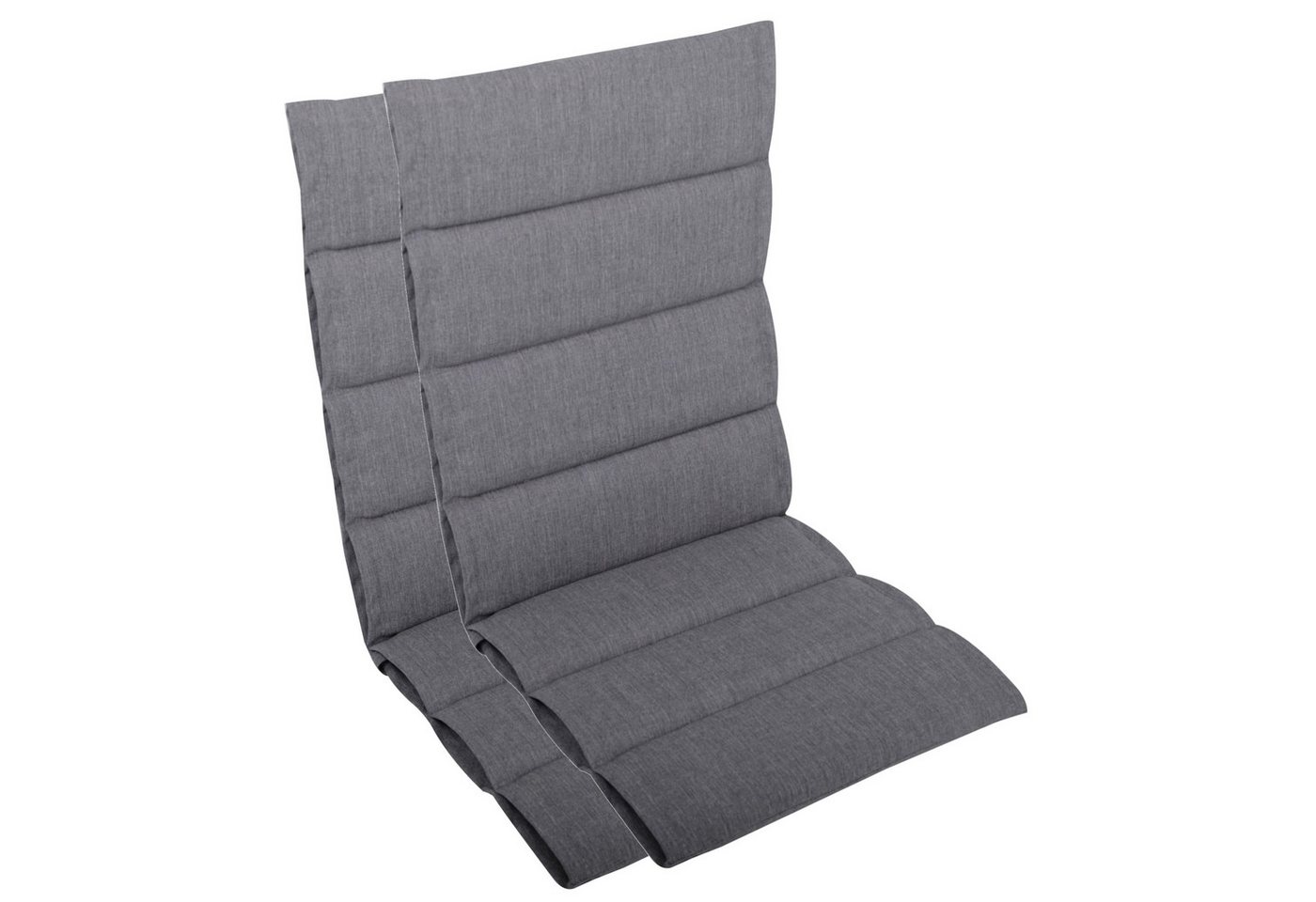 LILENO HOME Hochlehnerauflage bequeme Sitzauflage für Gartenmöbel, Stuhlkissen für Klappstühle, (2 St., 2er Set), 2er Set Polsterauflage in Grau, Sitzpolster waschbar von LILENO HOME