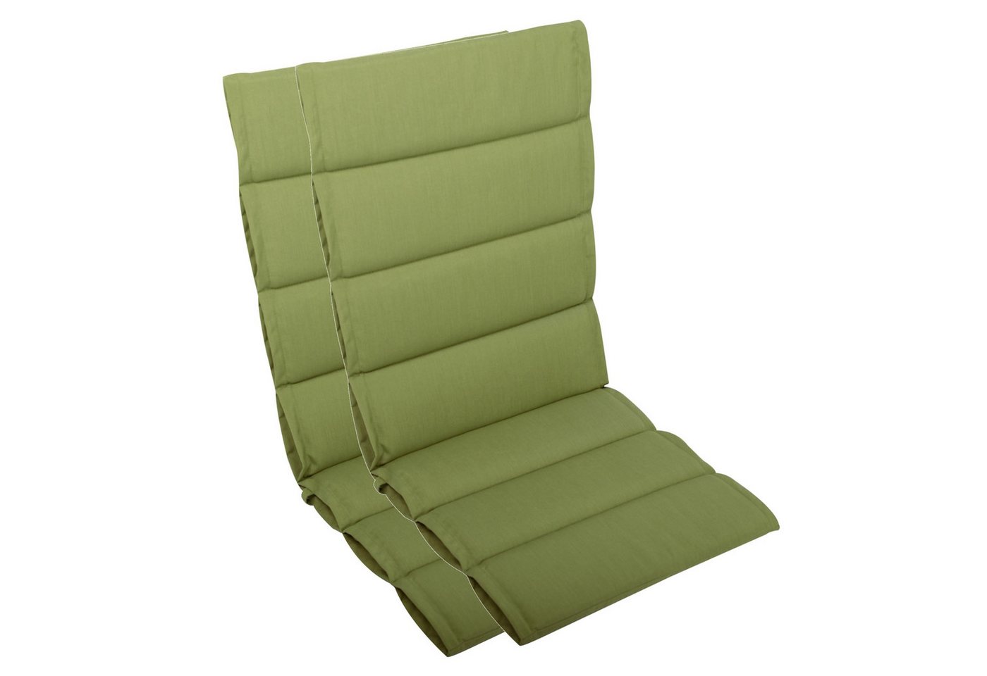LILENO HOME Hochlehnerauflage bequeme Sitzauflage für Gartenmöbel, Stuhlkissen für Klappstühle, (2 St., 2er Set), 2er Set Polsterauflage in Grün, Sitzpolster waschbar von LILENO HOME