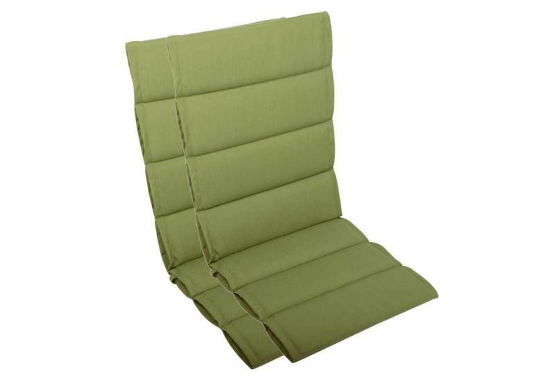LILENO HOME Hochlehnerauflage bequeme Sitzauflage für Gartenmöbel, Stuhlkissen für Klappstühle, (2 St., 2er Set), 2er Set Polsterauflage in Grün, Sitzpolster waschbar von LILENO HOME