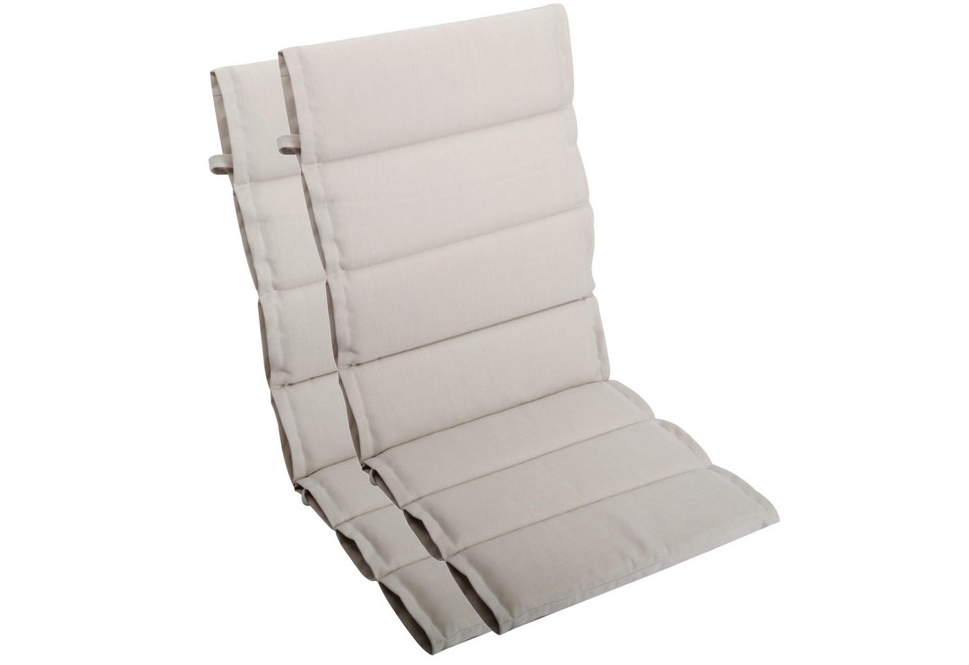 LILENO HOME Hochlehnerauflage bequeme Sitzauflage für Gartenmöbel, Stuhlkissen für Klappstühle, (2 St., 2er Set), 2er Set Polsterauflage in Natur, Sitzpolster waschbar von LILENO HOME