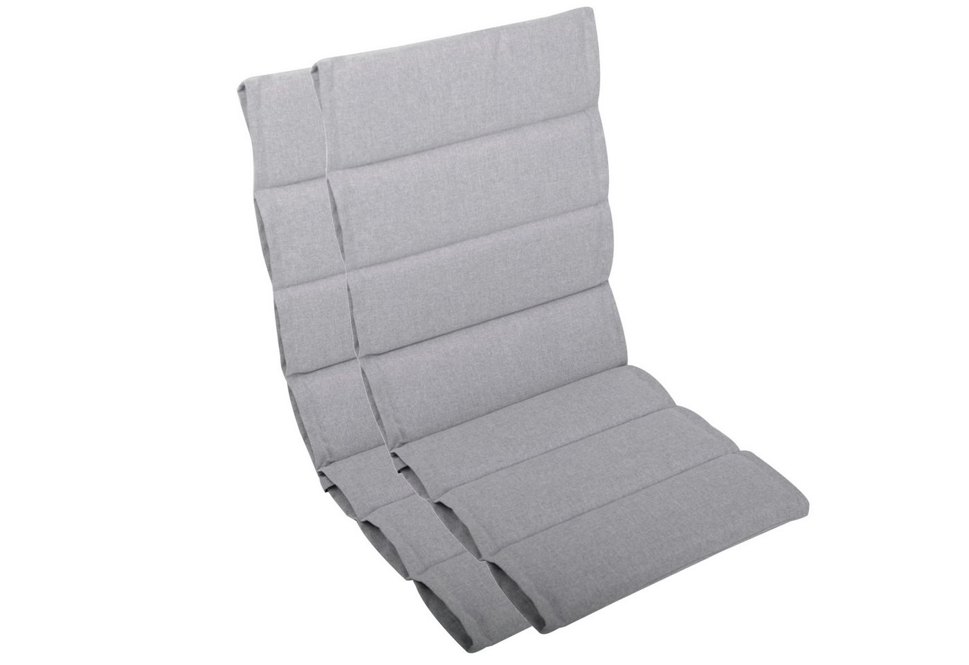 LILENO HOME Hochlehnerauflage bequeme Sitzauflage für Gartenmöbel, Stuhlkissen für Klappstühle, (2 St., 2er Set), 2er Set Polsterauflage in Silber, Sitzpolster waschbar von LILENO HOME