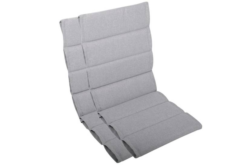 LILENO HOME Hochlehnerauflage bequeme Sitzauflage für Gartenmöbel, Stuhlkissen für Klappstühle, (2 St., 2er Set), 2er Set Polsterauflage in Silber, Sitzpolster waschbar von LILENO HOME
