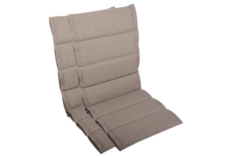 LILENO HOME Hochlehnerauflage bequeme Sitzauflage für Gartenmöbel, Stuhlkissen für Klappstühle, (2 St., 2er Set), 2er Set Polsterauflage in Taupe, Sitzpolster waschbar von LILENO HOME