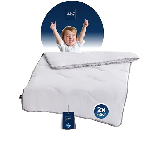 LILENO HOME Kinder 4-Jahreszeiten Bettdecke 100x135 cm [2er Set] mit Sanitized Hypoallergen - Kinder-Bettdecke 100x135 cm bestehend aus 2 Bettdecken - als Sommer u. Winter Decke - Kochfest bis 95°C von LILENO HOME