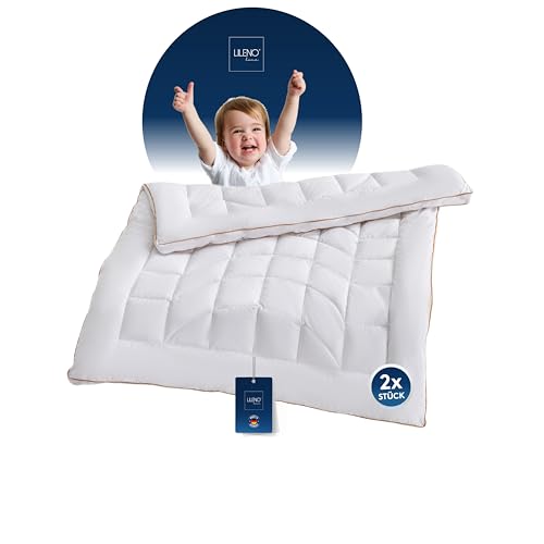 LILENO HOME Kinder Ganzjahresdecke 100x135 cm [2er Set] mit Golden Elegance Baumwolle - extra weiche Kinder-Bettdecke 100x135 cm - als Sommer u. Winter Decke ohne Bezug - waschbar bis 60°C von LILENO HOME