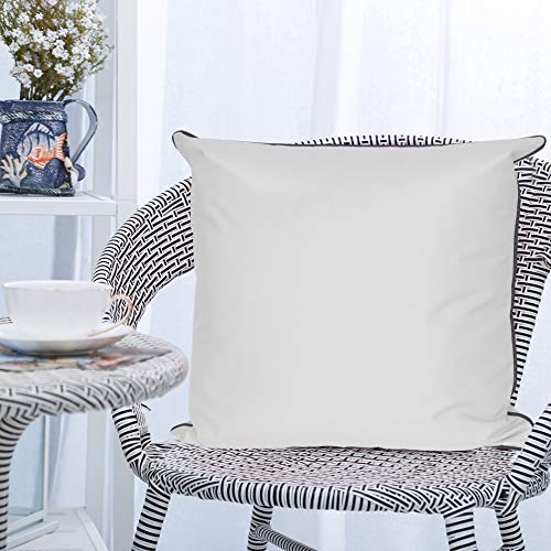 LILENO HOME Kissen 60x60 cm [2er Set] - Wasserabweisende Kissenhülle Offwhite (ohne Füllkissen) - Kissenbezug wasserfest als Gartenkissen oder Dekokissen - Kissenhülle Indoor und Outdoor von LILENO HOME