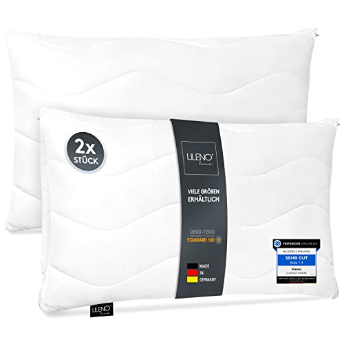 LILENO HOME Kopfkissen 40x90 cm [2er Set] als Kissen-Füllung - Bett oder Deko Kissen mit Reißverschluss zum Anpassen - Waschbar bis 95° - Sofa-Kissen & Zierkissen für Couch/Bett von LILENO HOME