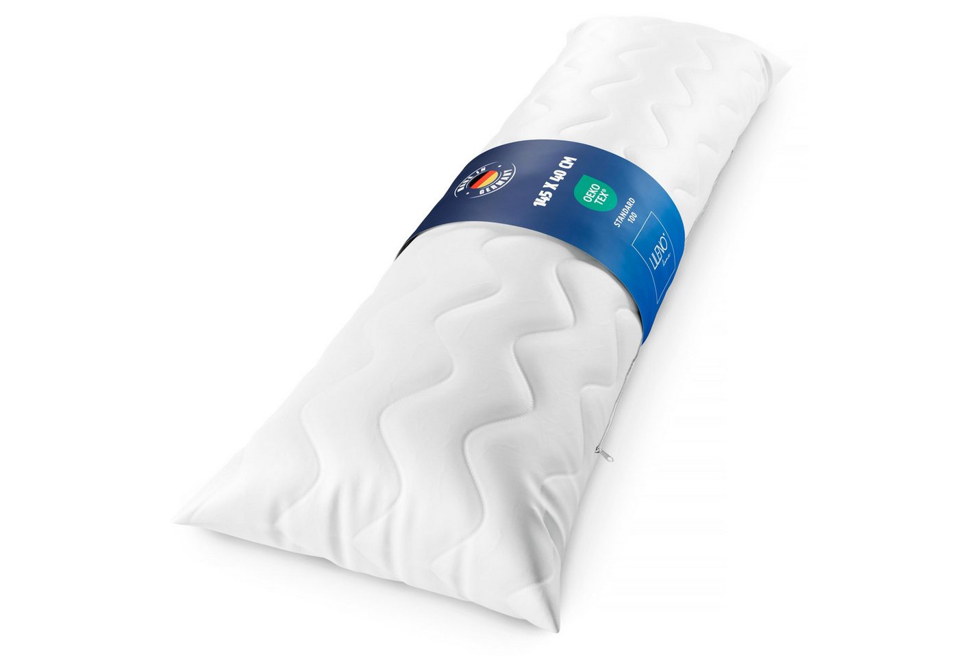LILENO HOME Kopfkissen - gestepptes Kissen in verschiedenen Größen - Made in Germany, Füllung: 100% Polyester, Rückenschläfer, Seitenschläfer, Bauchschläfer, Spar-Set, 1er Set, Seitenschläferkissen 40x145 cm, allergikergeeignet, Stillkissen von LILENO HOME