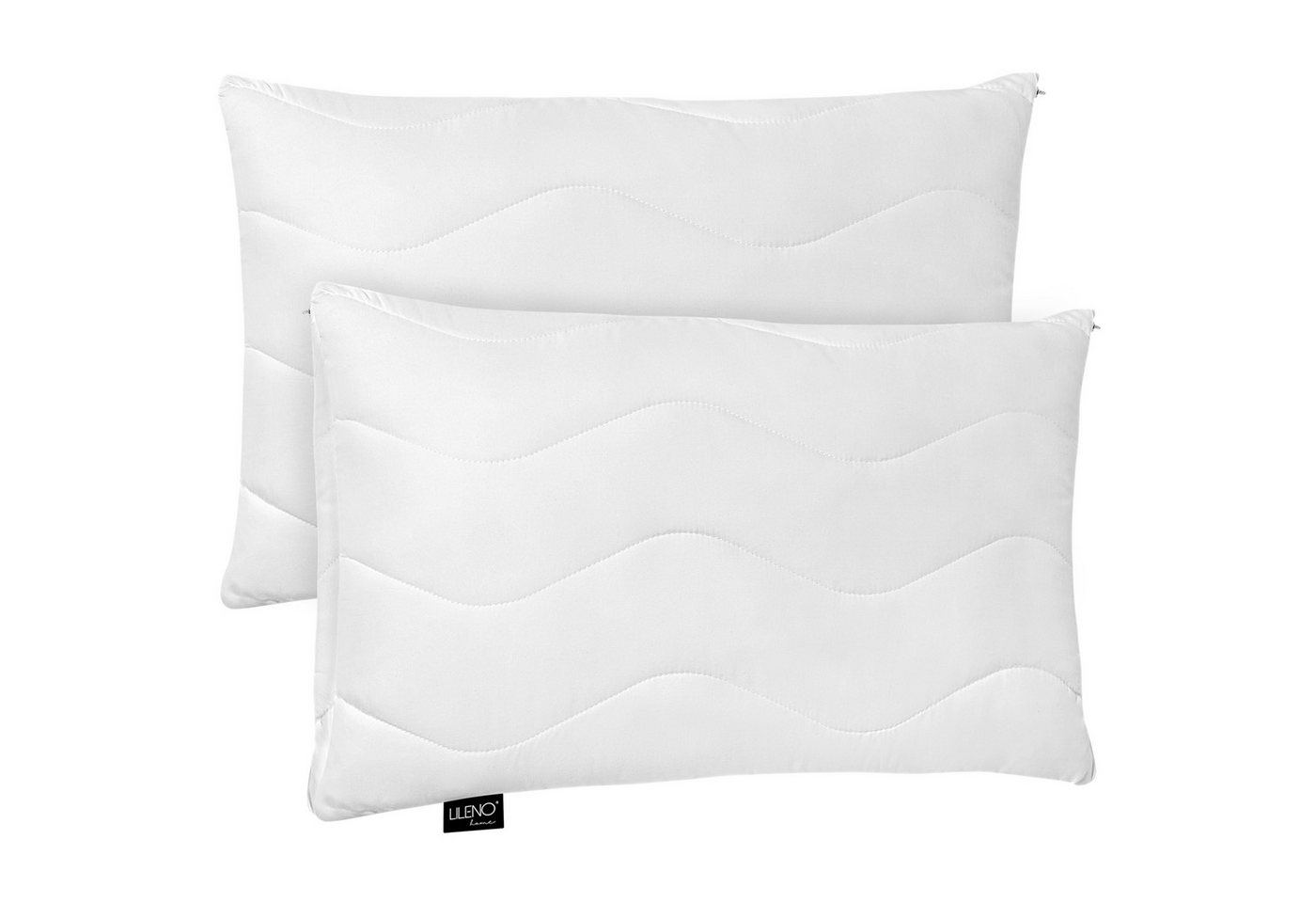 LILENO HOME Kopfkissen - gestepptes Kissen in verschiedenen Größen - Made in Germany, Füllung: 100% Polyester, Rückenschläfer, Seitenschläfer, Bauchschläfer, Spar-Set, 2er Set, Kopfkissen 60x80 cm, allergikergeeignet, Bettkissen oder Dekokissen von LILENO HOME