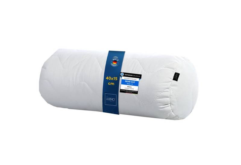 LILENO HOME Kopfkissen - gestepptes Kissen in verschiedenen Größen - Made in Germany, Füllung: 100% Polyester, Rückenschläfer, Seitenschläfer, Bauchschläfer, Set, 2er Set, Nackenrolle 15x40 cm, allergikergeeignetes Nackenkissen von LILENO HOME
