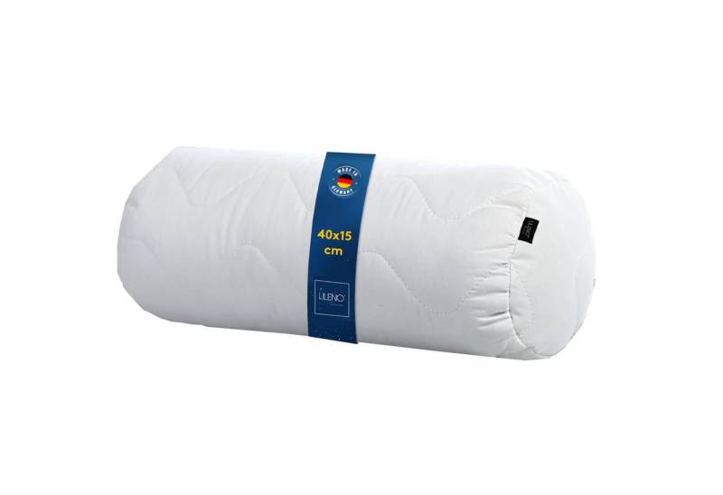 LILENO HOME Kopfkissen - gestepptes Kissen in verschiedenen Größen - Made in Germany, Füllung: 100% Polyester, Rückenschläfer, Seitenschläfer, Bauchschläfer, Spar-Set, 2er Set, Nackenrolle 15x40 cm, allergikergeeignetes Nackenkissen von LILENO HOME