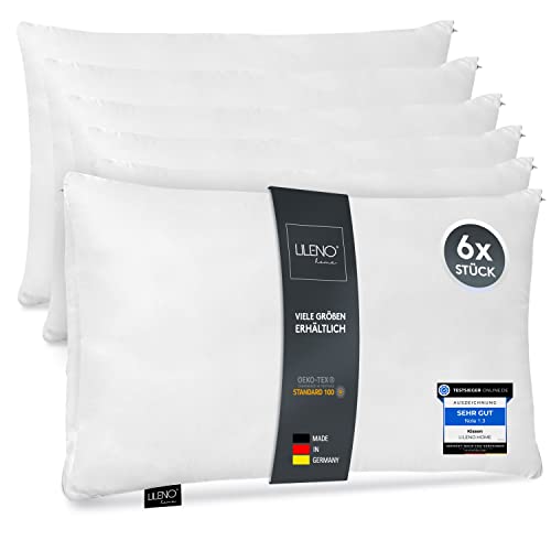 LILENO HOME Microfaser Kissen 30x50 cm [6er Set] bis 95 Grad waschbar mit Reißverschluss - Kopfkissen 30x50 cm als Kissen-Füllung für Bett oder als Deko-Kissen - Sofa-Kissen & Zier-Kissen von LILENO HOME