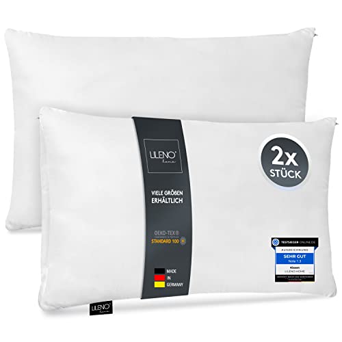 LILENO HOME Microfaser Kissen 40x60 cm [2er Set] bis 95 Grad waschbar mit Reißverschluss - Kopfkissen 40x60 cm als Kissen-Füllung für Bett oder als Deko-Kissen - Sofa-Kissen & Zier-Kissen von LILENO HOME