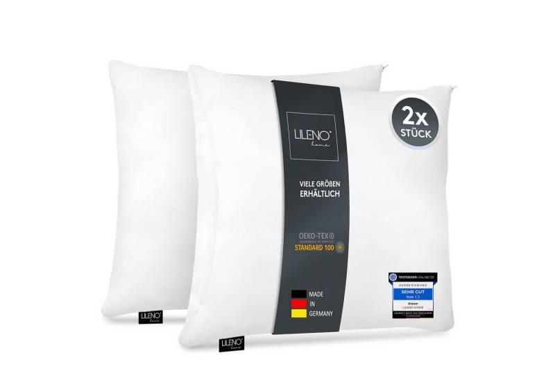 LILENO HOME Microfaserkissen - geeignet für Allergiker, in verschiedenen Größen - Made in Germany, Füllung: 100% Polyester, Rückenschläfer, Seitenschläfer, Bauchschläfer, Set, 2er Set, Kissen 40x40 cm mit Reißverschluss, als Bettkissen oder Dekokissen von LILENO HOME