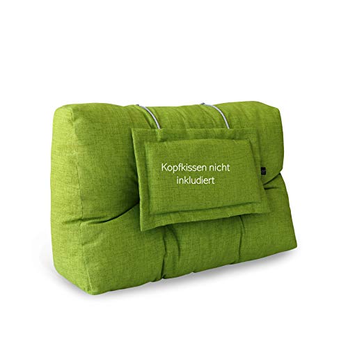 LILENO HOME Palettenkissen Set Apfelgrün - Rücken- / Seitenkissen 60x40x10/20 cm - Polster für Europaletten - Palettenkissen Outdoor als Sitzkissen für Palettenmöbel von LILENO HOME