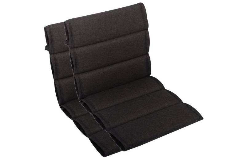 LILENO HOME Polsterauflage Niedriglehner, bequeme Sitzauflage für Gartenmöbel, Stuhlkissen, (2 St., 2er Set), 2er Set Gartenstuhl Auflagen Anthrazit, wasserabweisende Sitzpolster von LILENO HOME