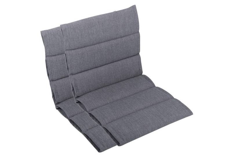 LILENO HOME Polsterauflage Niedriglehner, bequeme Sitzauflage für Gartenmöbel, Stuhlkissen, (2 St., 2er Set), 2er Set Gartenstuhl Auflagen in Grau, wasserabweisende Sitzpolster von LILENO HOME