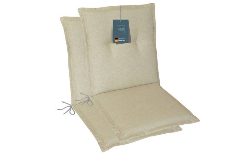 LILENO HOME Polsterauflage Niedriglehner, bequeme Sitzauflage für Gartenstühle, Stuhlkissen, (2 St., 2er Set), Gartenstuhl Auflage Beige, Sitzpolster waschbar von LILENO HOME