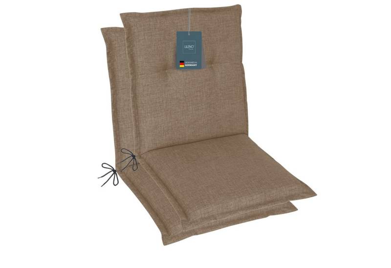 LILENO HOME Polsterauflage Niedriglehner, bequeme Sitzauflage für Gartenstühle, Stuhlkissen, (2 St., 2er Set), Gartenstuhl Auflage Hellbraun, Sitzpolster waschbar von LILENO HOME