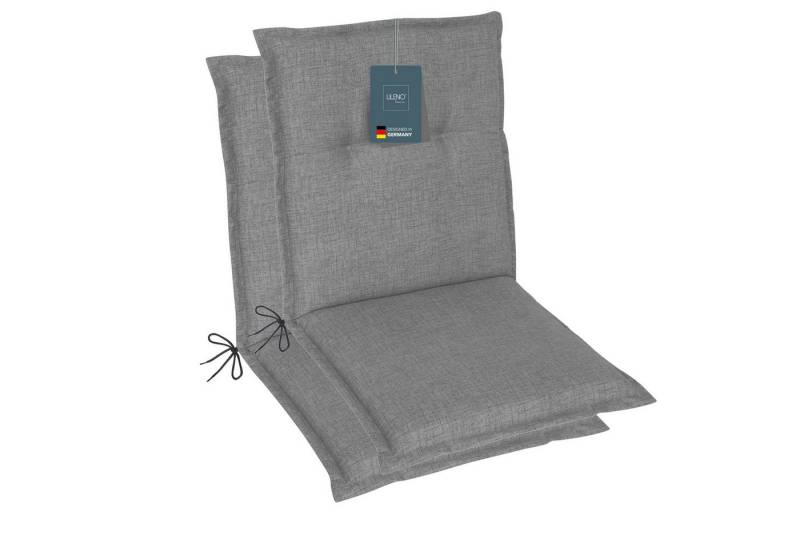 LILENO HOME Polsterauflage Niedriglehner, bequeme Sitzauflage für Gartenstühle, Stuhlkissen, (2 St., 2er Set), Gartenstuhl Auflage Hellgrau, Sitzpolster waschbar von LILENO HOME