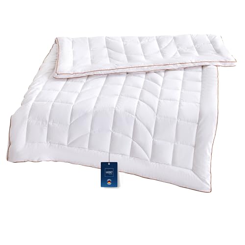 LILENO HOME Premium Ganzjahresdecke 200x200 cm [1er Set] mit Golden Elegance Baumwolle - extra weiche Bettdecke 200x200 cm - perfekt als Sommer u. Winter Decke ohne Bezug - waschbar bis 60°C von LILENO HOME