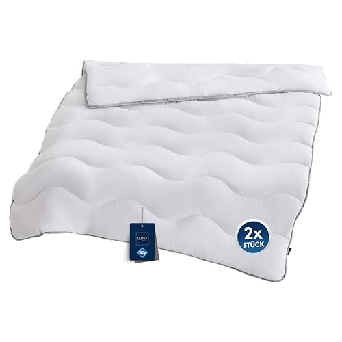 LILENO HOME Premium Ganzjahresdecke 200x200 cm [2er Set] mit Sanitized Hypoallergen - extra weiche Bettdecke 200x200 cm - perfekt als Sommer u. Winter Decke ohne Bezug - waschbar bis 95°C von LILENO HOME