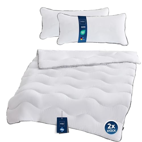 LILENO HOME Premium Sommerdecke 135x200 cm + Kissen 40x80 cm [2er Set] mit Sanitized Hypoallergen - extra weiche Bettdecke 135x200 cm + Kissen 40x80 cm - für den Sommer - waschbar bis 95°C von LILENO HOME