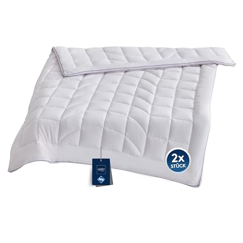 LILENO HOME Premium Sommerdecke 155x220 cm [2er Set] mit CoolComfort Klimanetz - extra weiche Bettdecke 155x220 cm - perfekt als leichte Sommer Decke - waschbar bis 95°C von LILENO HOME