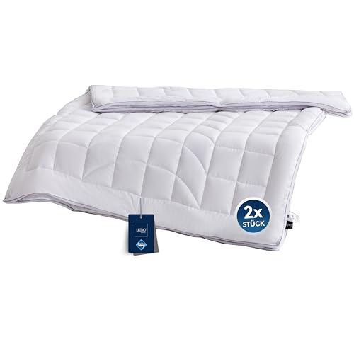 LILENO HOME Premium Winterdecke 155x220 cm [2er Set] mit CoolComfort Klimanetz - extra weiche Bettdecke 155x220 cm als Steppdecke - als warme Winter Decke - Kochfest bis 95°C von LILENO HOME