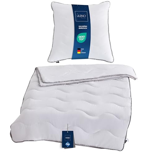 LILENO HOME Premium Winterdecke 200x200 cm + Kissen 80x80 cm [1er Set] mit Sanitized Hypoallergen - extra weiche Bettdecke 200x200 cm + Kissen 80x80 cm - perfekt für den Winter - Kochfest bis 95°C von LILENO HOME
