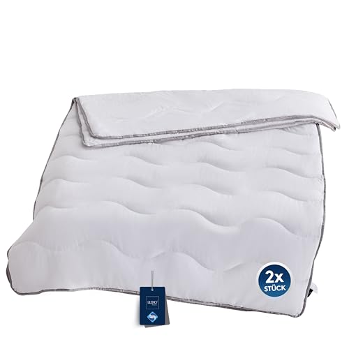 LILENO HOME Premium Winterdecke 200x200 cm [2er Set] mit Sanitized Hypoallergen - extra weiche Bettdecke 200x200 cm als Steppdecke - als warme Winter Decke - Kochfest bis 95°C von LILENO HOME