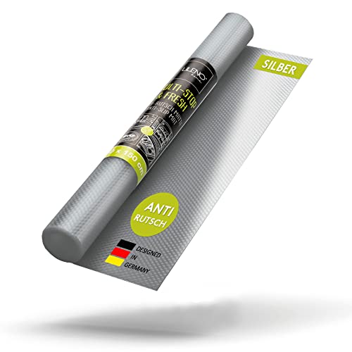 LILENO HOME Schubladenmatte 30x150 cm (Silber) 1er Set - Antirutschmatte Schubladen als Schubladeneinlage für Kühlschrank - Schublade Einlagen zuschneidbar als Antirutschmatten Küche von LILENO HOME