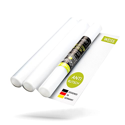 LILENO HOME Schubladenmatte 30x150 cm (Weiss) 3er Set - Antirutschmatte Schubladen als Schubladeneinlage für Kühlschrank - Schublade Einlagen zuschneidbar als Antirutschmatten Küche von LILENO HOME