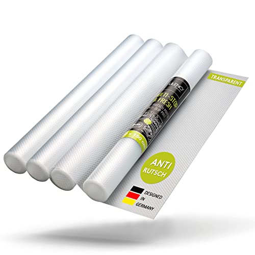 LILENO HOME Schubladenmatte 30x150 cm 4er Set (transparent) - Antirutschmatte Schubladen als Schubladeneinlage für Kühlschrank - Schublade Einlagen zuschneidbar als Antirutschmatten Küche von LILENO HOME