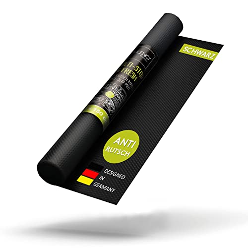 LILENO HOME Schubladenmatte 50x150 cm (Schwarz) 1er Set - Antirutschmatte Schubladen als Schubladeneinlage für Kühlschrank - Schublade Einlagen zuschneidbar als Antirutschmatten Küche von LILENO HOME