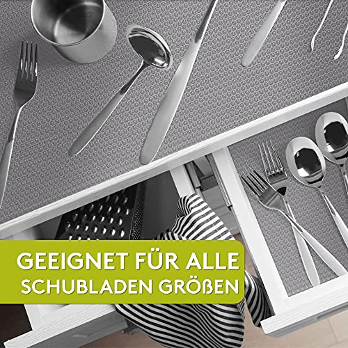 LILENO HOME Schubladenmatte 50x150 cm (Silber) 1er Set - Antirutschmatte Schubladen als Schubladeneinlage für Kühlschrank - Schublade Einlagen zuschneidbar als Antirutschmatten Küche von LILENO HOME