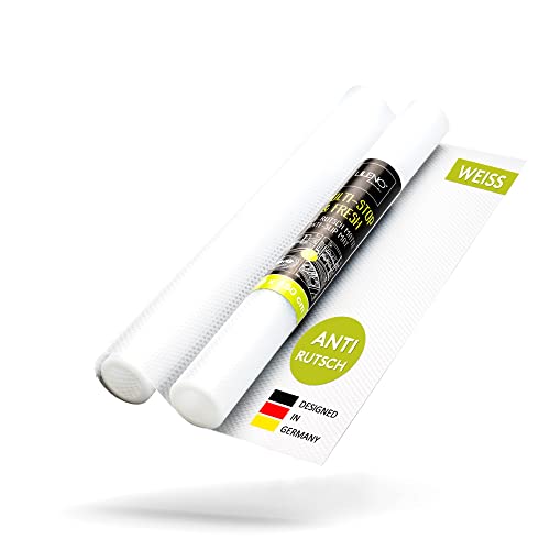 LILENO HOME Schubladenmatte 50x150 cm (Weiss) 2er Set - Antirutschmatte Schubladen als Schubladeneinlage für Kühlschrank - Schublade Einlagen zuschneidbar als Antirutschmatten Küche von LILENO HOME